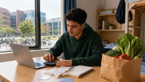 Moroccan student calculating the cost of studying in China in 2026
