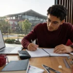 Moroccan student preparing for the CSCA test for studying in China