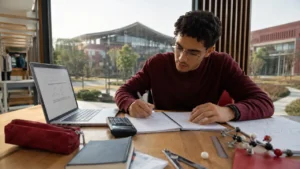 Moroccan student preparing for the CSCA test for studying in China
