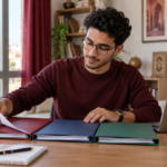 طالب مغربي ينظم ملفات التقديم للجامعات
